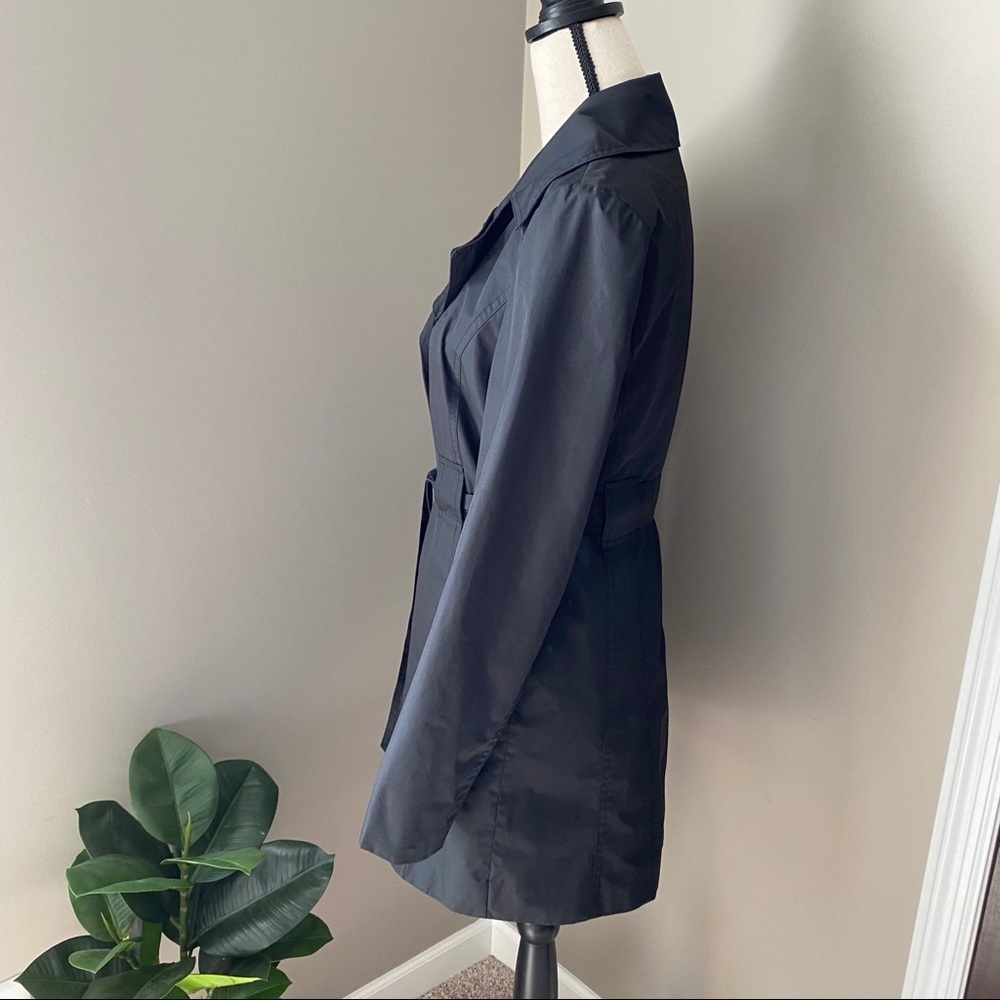 Croft & Barrow Trench Coat Black Sz Small - Picture 5 of 10